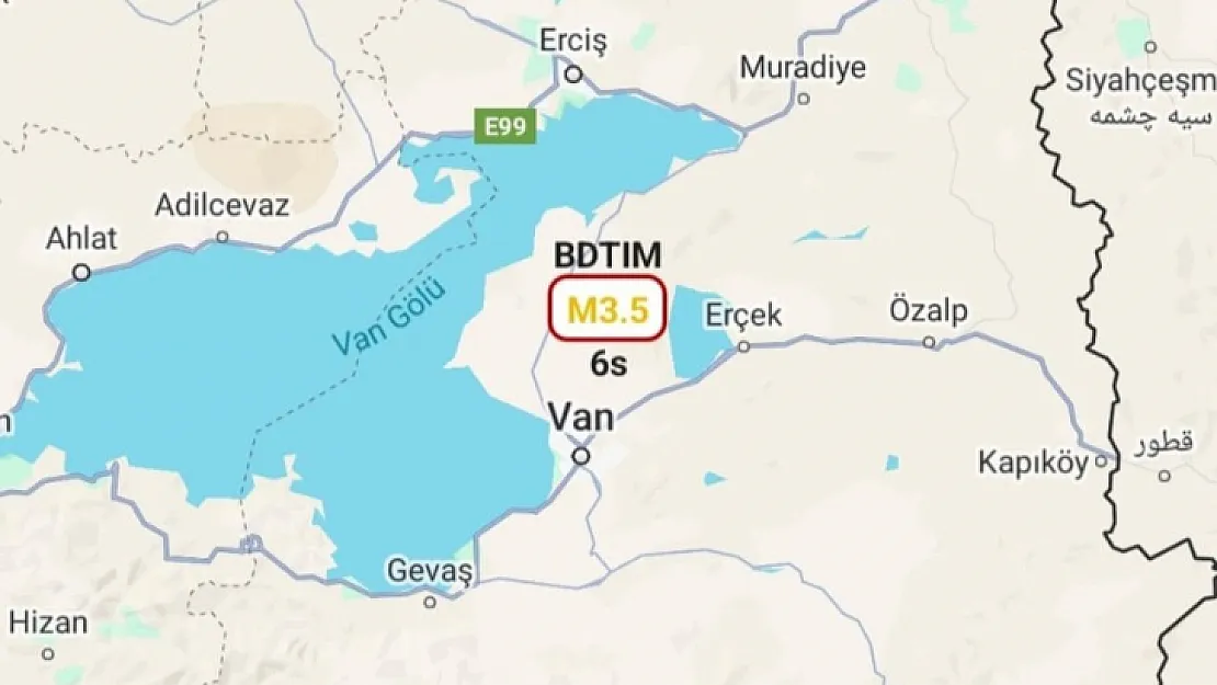 Van'da 3.5 şiddetinde deprem meydana geldi!