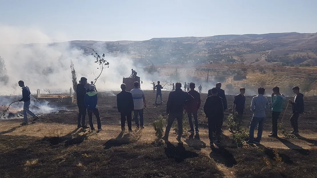 Siirt'te Mezarlık Yangını İtfaiye ve Vatandaşlar Seferber Oldu