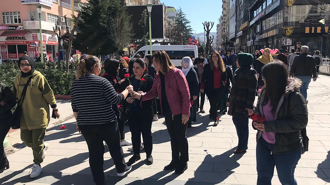 HDP Siirt İl Örgütünden Kadınlara Karanfil Dağıtımı