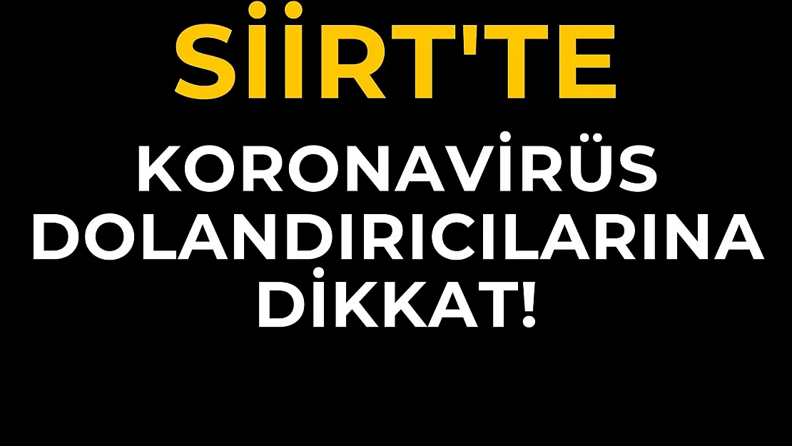 Siirt'te Ev Ev Dolaşan Korona Dolandırıcılarına Dikkat!