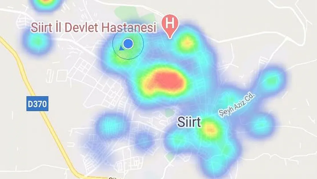 İşte Siirt İçin Sokak Sokak Koronavirüs Yoğunluğu