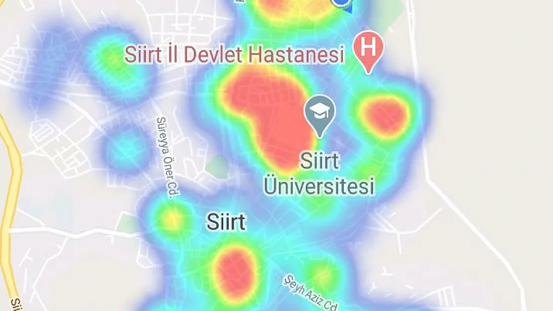 Siirt İl Merkezi ve  İlçelerinde Koronavirüs Yoğunluk Haritası Açıklandı