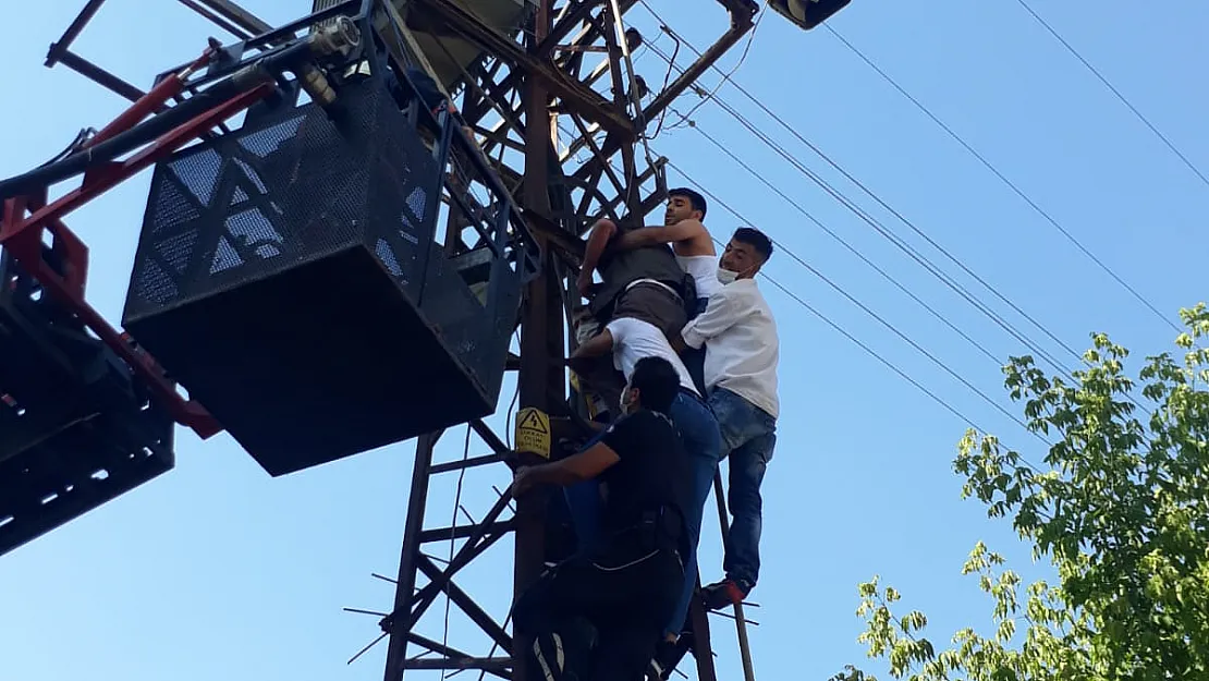 Siirt'te Elektrik Direğine Çıkan Yaşlı Adam İntihar Girişiminde Bulundu