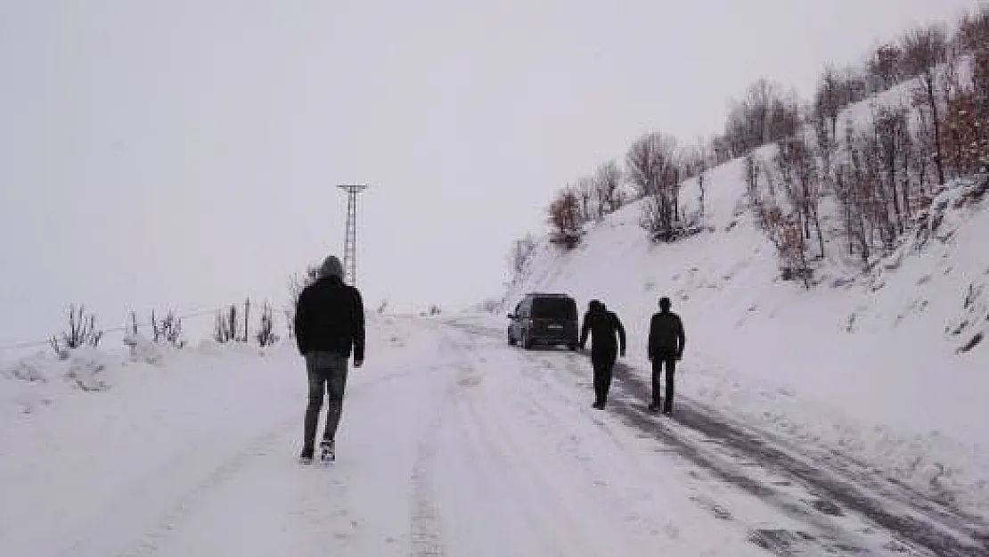 Siirt'te Kar Yağışı Yolu Ulaşıma Kapattı