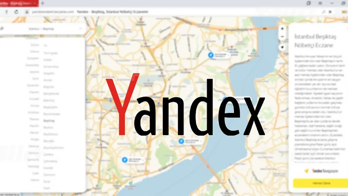 Yandex, Nöbetçi Eczaneler Sitesini Kullanıma Açtı