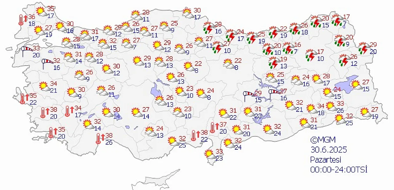 30 Haziran Siirt ve Türkiye Hava Durumu