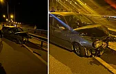 Siirt'te Gece Yarısı Kaza: Otomobil Bariyeye Çarptı