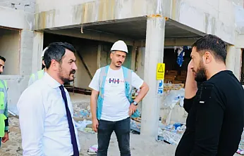İl Müdürü Çalgan, Siirt'te 2000 Kişilik Öğrenci Yurdu İnşaatında İncelemelerde Bulundu