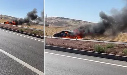 Kurtalan Girişinde Son Model Mercedes Alev Alev Yandı: 4 Kişi Canını Zor Kurtardı