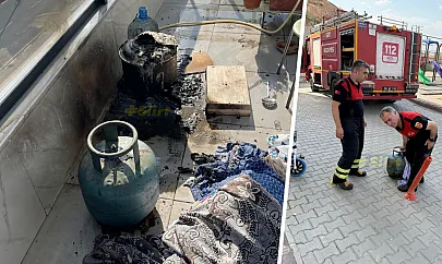Siirt'te Balkon Yangını Korkuttu: Tüp ve Tencere Alevlere Teslim Oldu