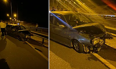 Siirt'te Gece Yarısı Kaza: Otomobil Bariyeye Çarptı