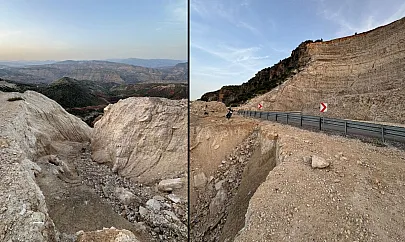 Siirt'te Kalander Yolu Tehlike Saçıyor: Uçurum Kenarındaki Yarıklar Sürücüleri Korkutuyor!