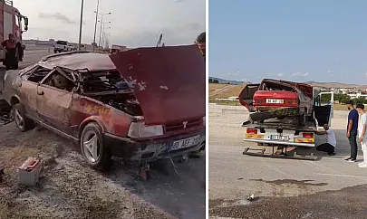 Siirt'te Takla Atan Araç Alev Aldı: Sürücü Yaralandı