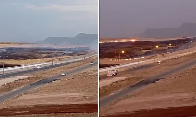 Siirt'te Yol Kenarında Anız Yangını! Rüzgarla Büyüyen Alevler Korkuttu