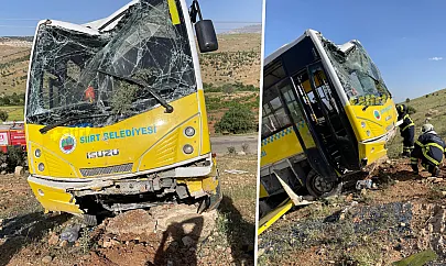 Siirt'te Yolcu Otobüsü Devrildi: Sürücü Hafif Yaralandı