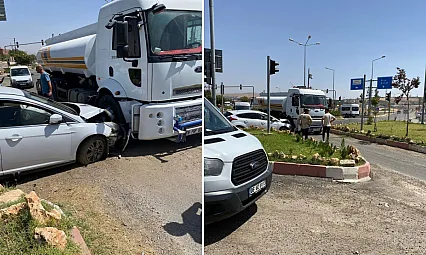 Siirt'te Su Tankeri ile Otomobil Çarpıştı: 11 Yaşındaki Çocuk Yaralandı