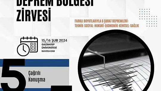 Deprem bölgesi zirvesi için kayıtlar açıldı