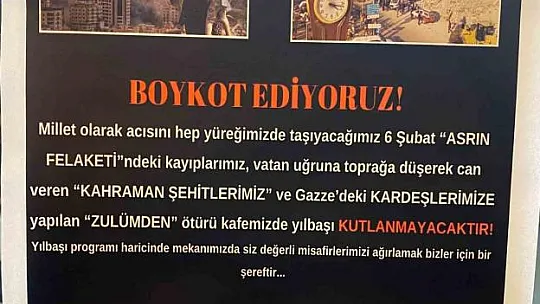 Deprem, Gazze ve şehitler nedeniyle yılbaşı kutlaması yapılmayacak