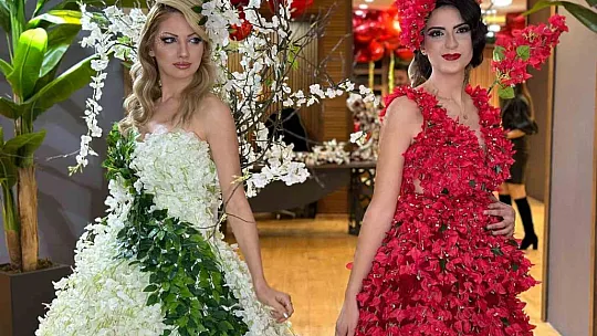Diyarbakırlı moda tasarımcısı Sevgililer Günü'ne özel çiçekli gelinlik tasarladı
