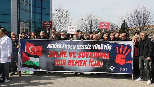Doktorlar, Kurtalan'da Gazze için yürüyüş gerçekleştirdi