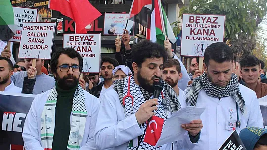 Siirt'te doktorlardan Filistin için 'sessiz yürüyüş'