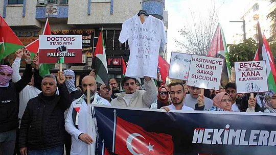 Siirt'te doktorlardan Filistin için 'sessiz yürüyüş'