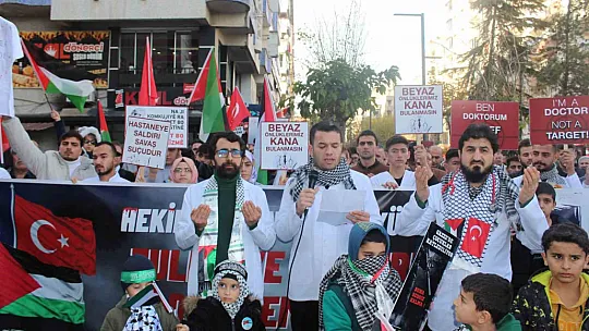 Siirt'te doktorlardan Filistin için 'sessiz yürüyüş'
