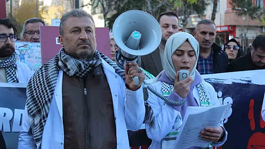 Siirt'te sağlık çalışanları 7 haftadır Filistin'e destek için 'sessiz yürüyüş' yapıyor