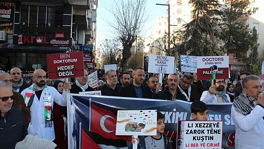 Siirt'te sağlık çalışanları 7 haftadır Filistin'e destek için 'sessiz yürüyüş' yapıyor