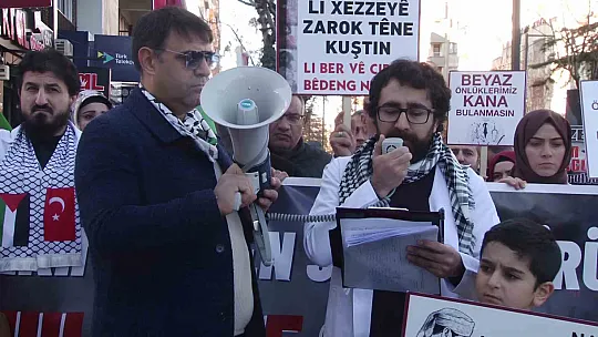Siirt'te sağlık çalışanları Filistin için tek yürek oldu