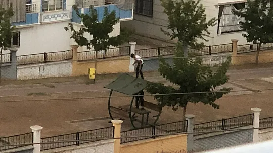 Siirt'te Çocukların Parktaki Tehlikeli Oyunu Cep Telefonu Kamerasına Yansıdı