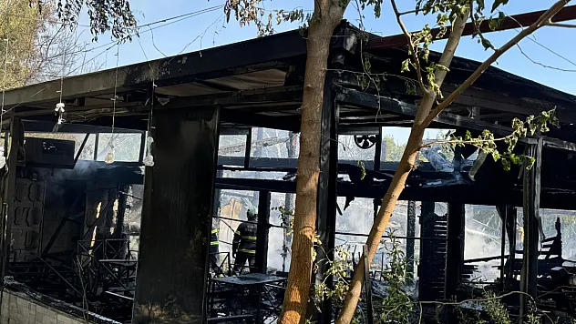 Kurtalan'da Korkutan Yangın: Kafe Küle Döndü