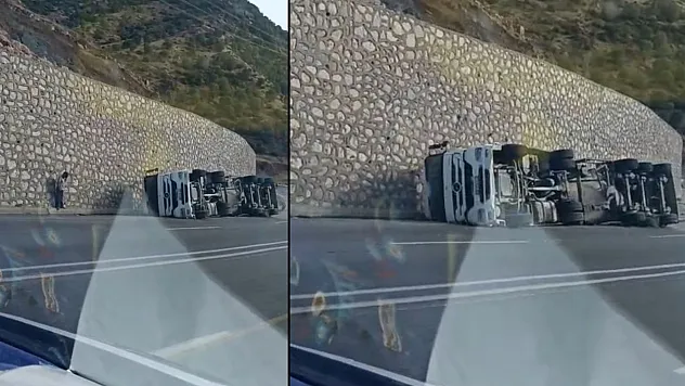 Siirt-Baykan Karayolunda Tır Devrildi