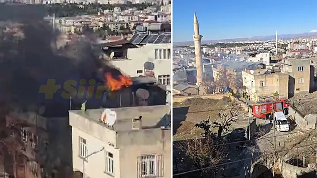 Siirt'te Çatı Katında Çıkan Yangın Korku Dolu Anlar Yaşattı, Mahalleli Hızla Müdahale Etti