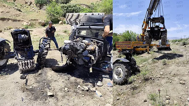 Siirt'te Traktör'ün Ön Kısmı Koptu! Sürücü Yaralandı