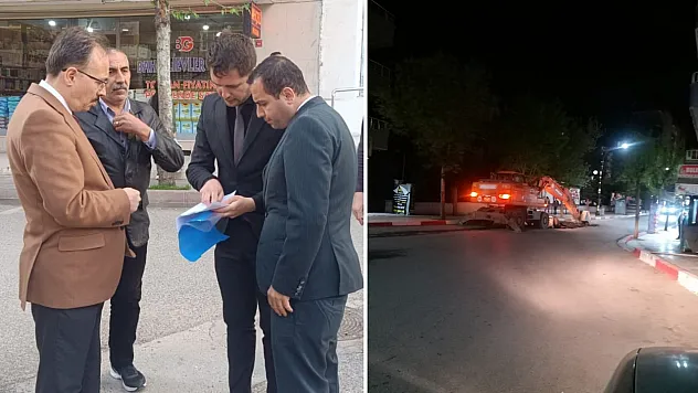 Vali Kızılkaya, İhsan Tan Bulvarı'ndaki Yol Sorununu Yerinde İnceledi, Gece Çalışmalar Başladı