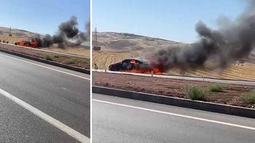 Kurtalan Girişinde Son Model Mercedes Alev Alev Yandı: 4 Kişi Canını Zor Kurtardı