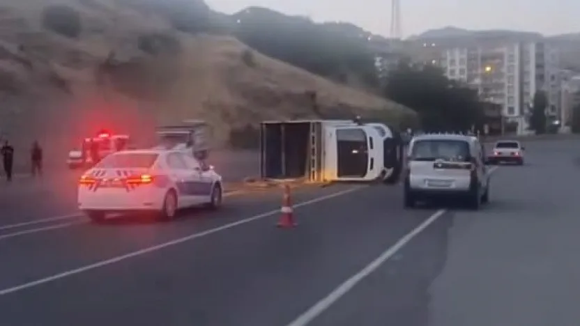Siirt Baykan'da Hayvan Yüklü Kamyonet Devrildi: 1 Hayvan Telef Oldu