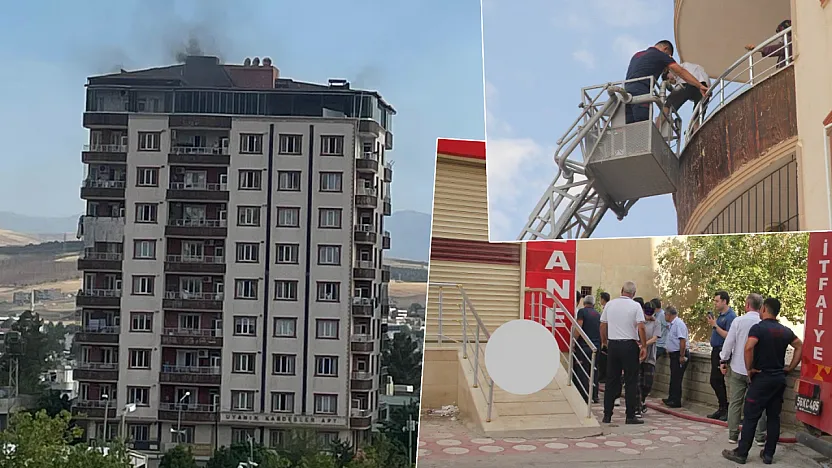 Siirt Kurtalan'da Yangın Merdiveninde Yangın Çıktı: Aileler Merdivenli Araçla Kurtarıldı