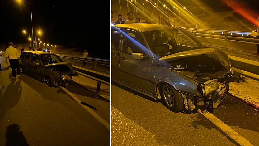Siirt'te Gece Yarısı Kaza: Otomobil Bariyeye Çarptı