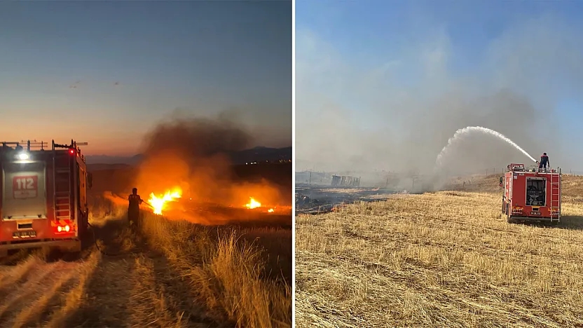 Siirt'te İki Ayrı Noktada Çıkan Anız Yangını Korkuttu