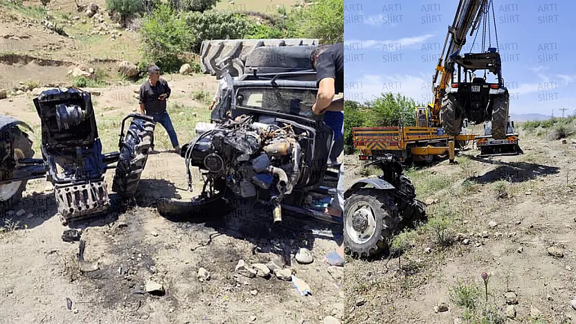 Siirt'te Traktör'ün Ön Kısmı Koptu! Sürücü Yaralandı