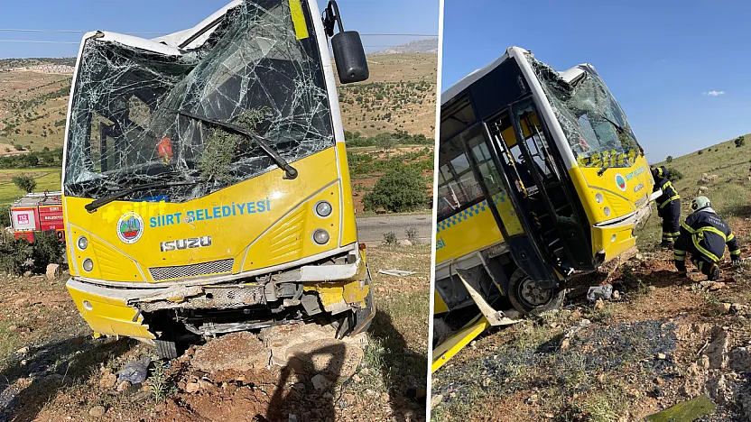 Siirt'te Yolcu Otobüsü Devrildi: Sürücü Hafif Yaralandı