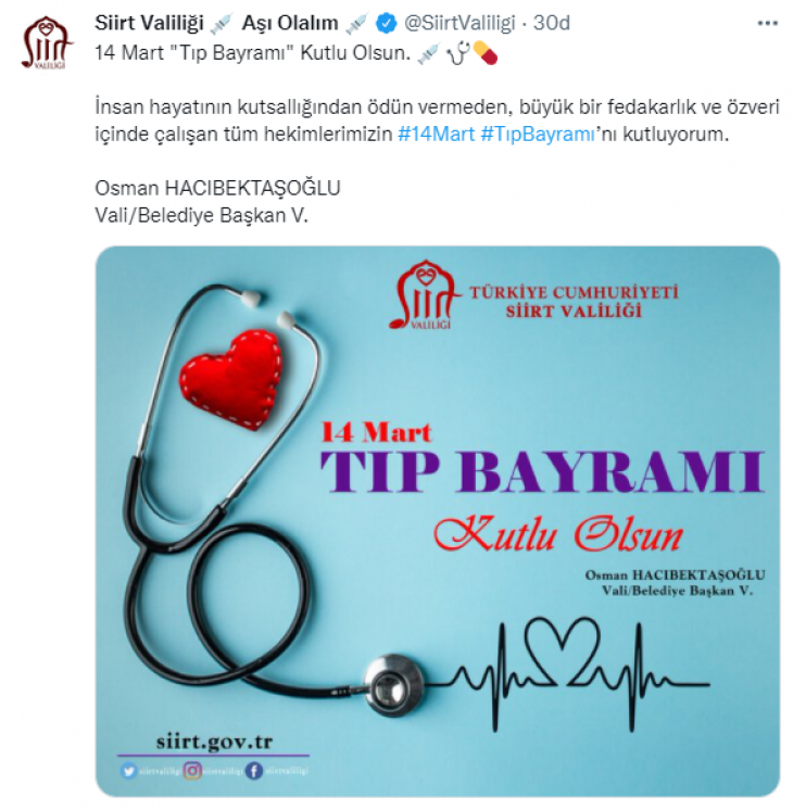 14 Mart Tıp Bayramı Kutlu Olsun!