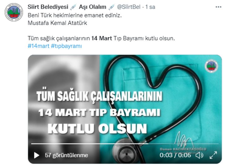 14 Mart Tıp Bayramı Kutlu Olsun!