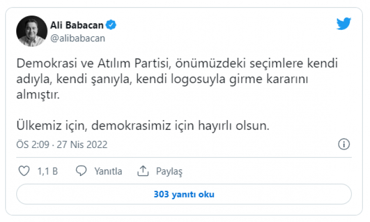 Babacan: Seçime kendi adayımızla gireceğiz