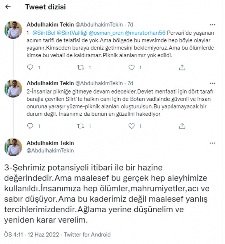 HÜDAPAR ve İYİ Parti Siirt İl Başkanları Boğulma Vakalarına Dikkat Çekti ve Uyardı