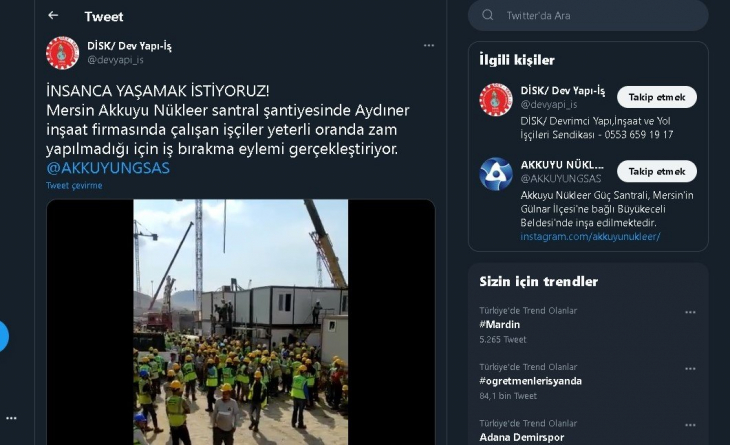 Yüzlerce Siirtlinin Çalıştığı Akkuyu'da İşçiler Maaşları İçin Eylem Yaptı