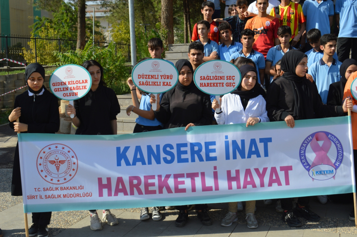 Siirt'te 'Kansere inat hareketli hayat' sloganıyla obeziteye dikkat çekildi