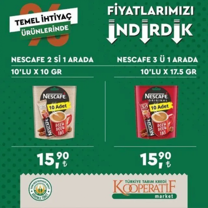 Tarım Kredi Marketlerinin ekim ayı indirimli ürünler listesi belli oldu